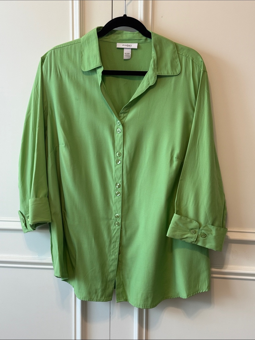 Dress Barn Bright Green Button-Down Shirt